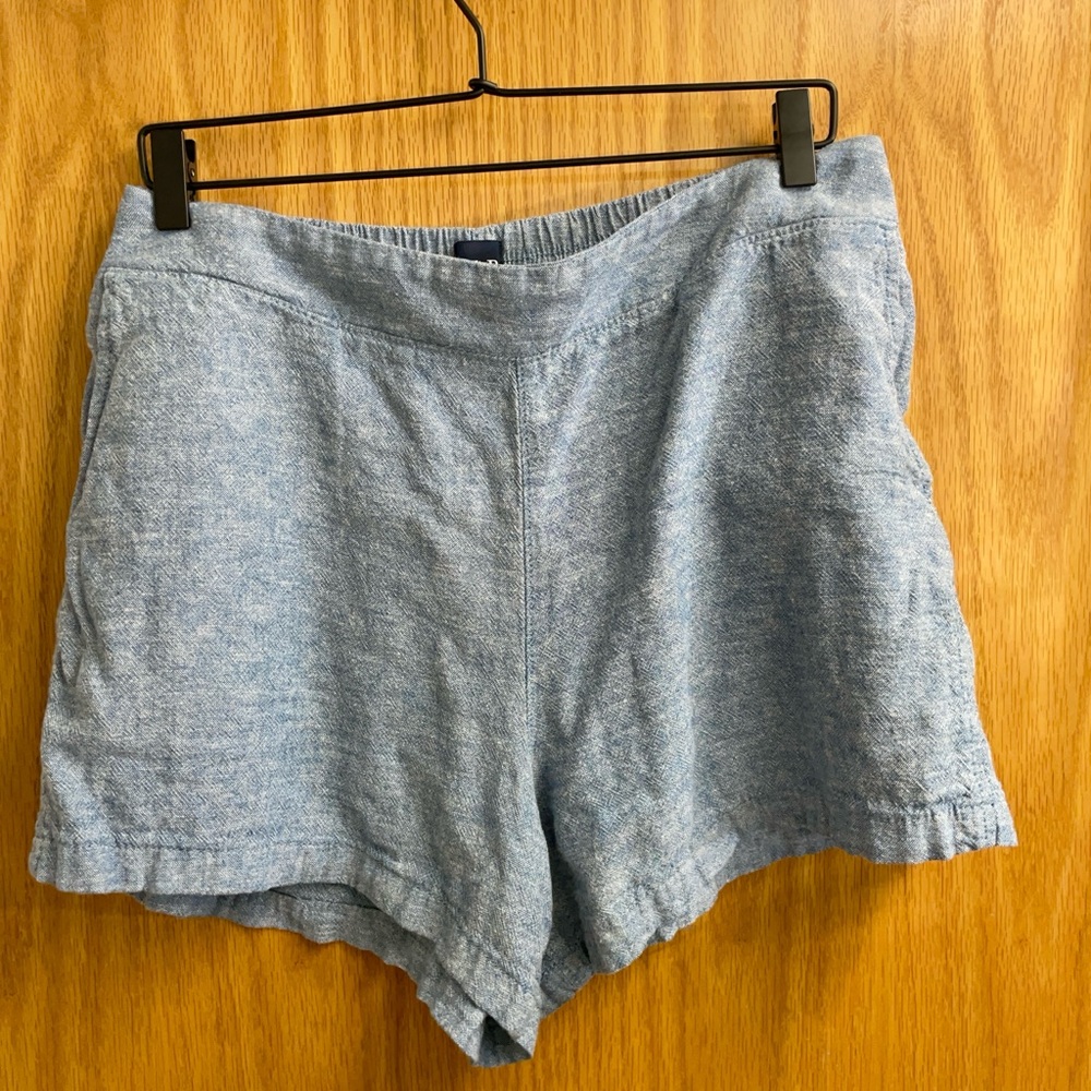 GAP XXL BLUE LINEN SHORTS POCKETS